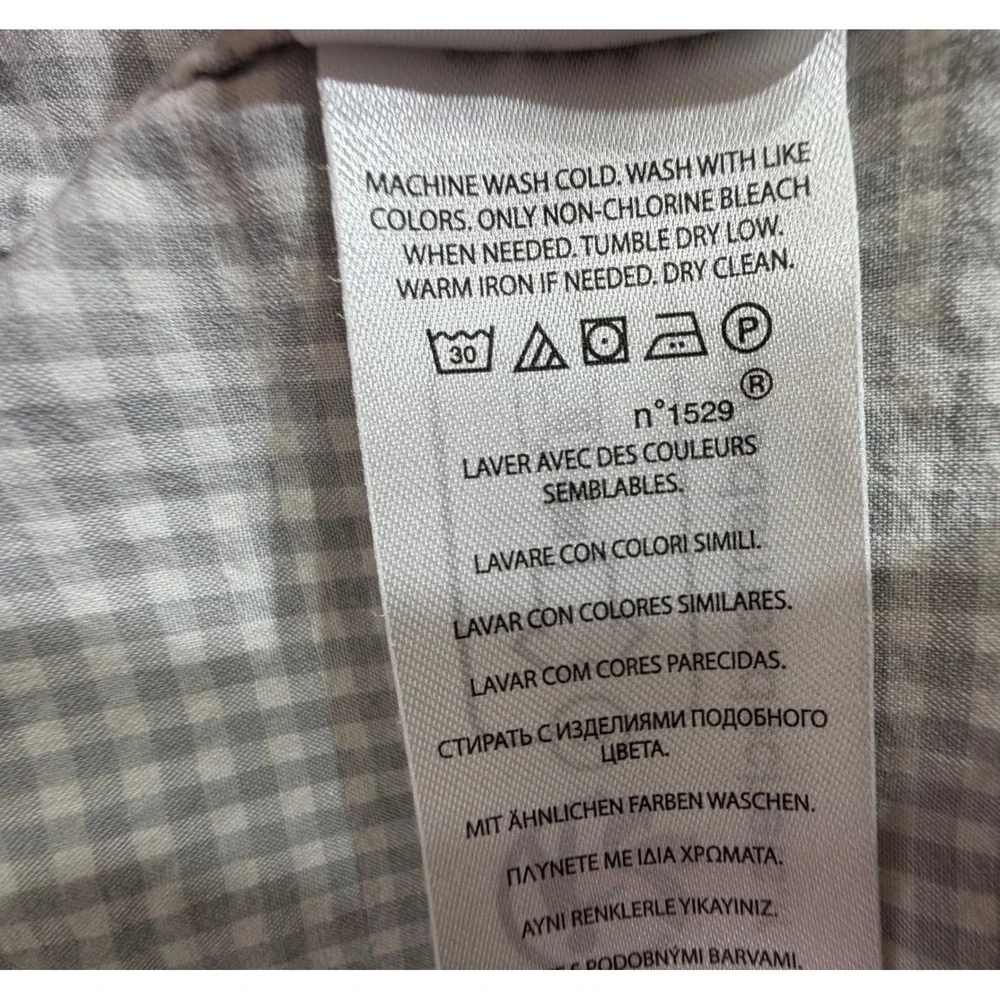 Polo Ralph Lauren Button Down Size XL Grey Gingham Classic Fit Cotton Blend READ